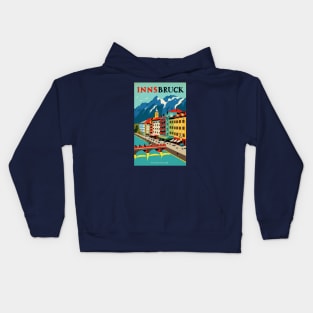 A Vintage Travel Art of Innsbruck - Austria Kids Hoodie